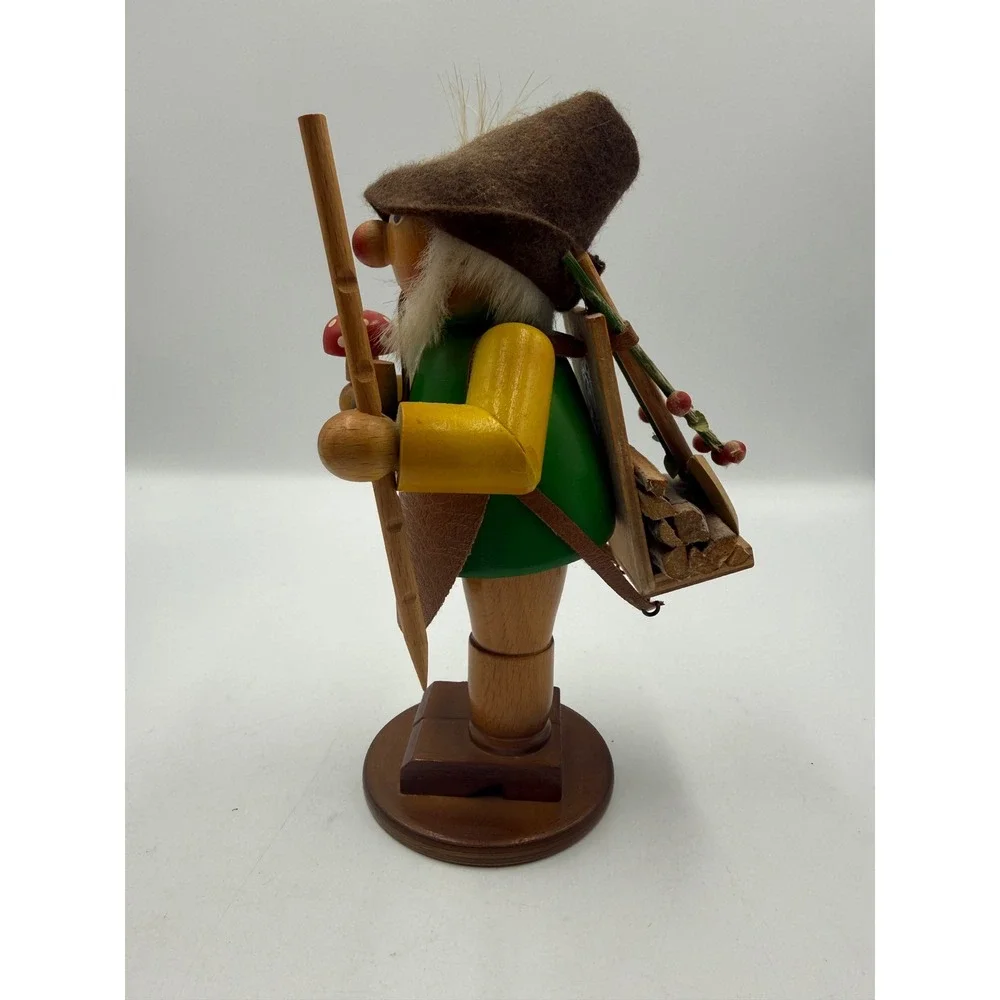 Vtg 1984‎ Steinbach German Wood Smoker Woodsman Lucky Mushroom Picker Signed 10